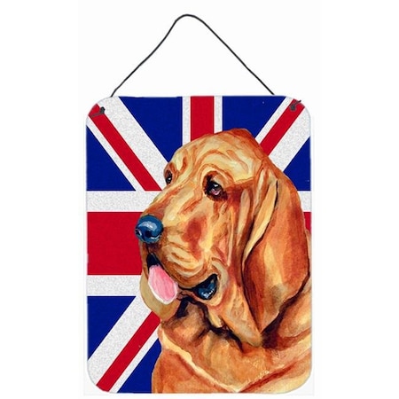 Carolines Treasures LH9483DS1216 Bloodhound With English Union Jack British Flag Aluminium Metal Wall Or Door Hanging Prints